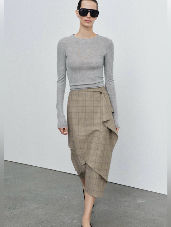 Zara Dresses & Skirts - Zara collection plaid ruffled skirt